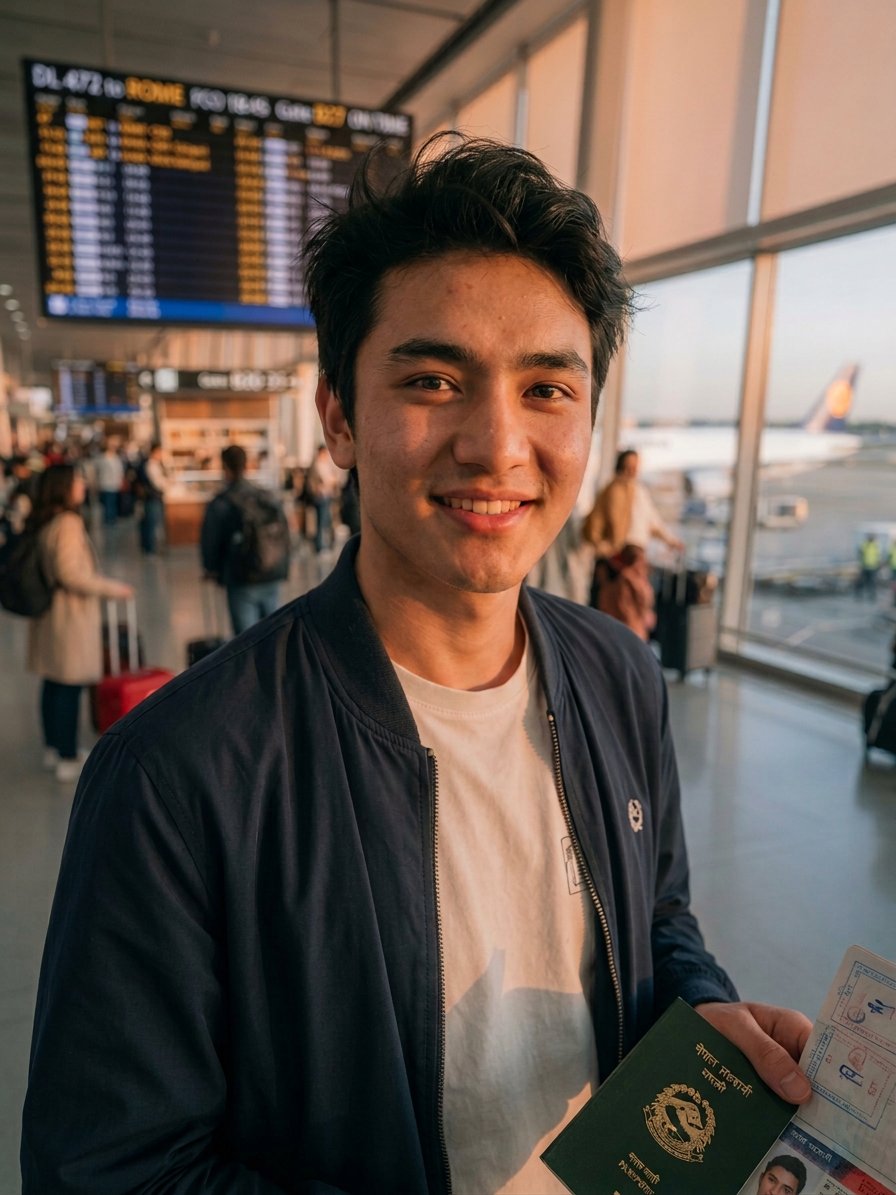 Student with approved visa